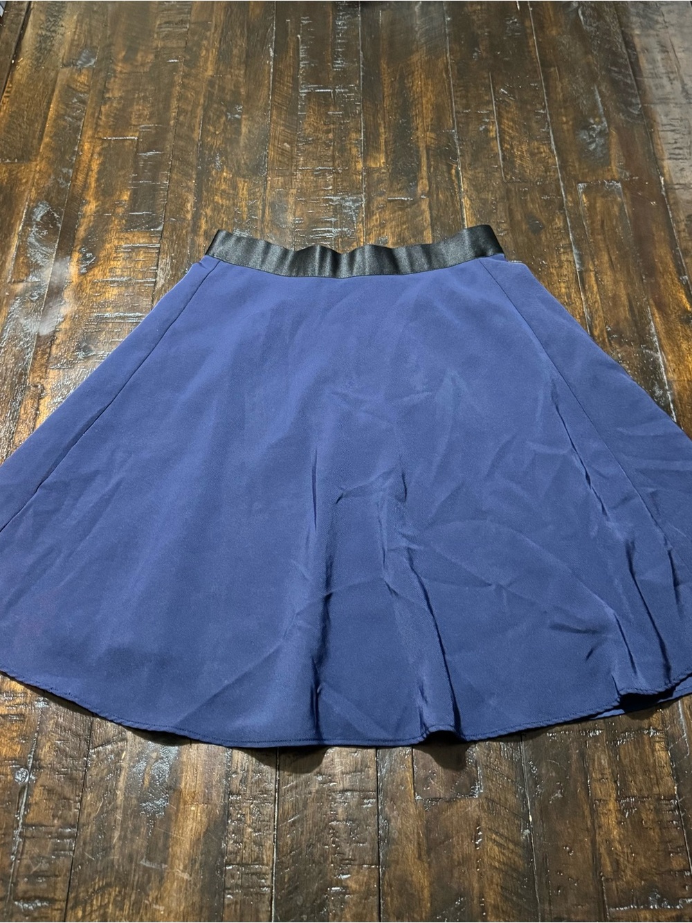3.1 Phillip Lim Navy Skater Skirt with Black Waistband
